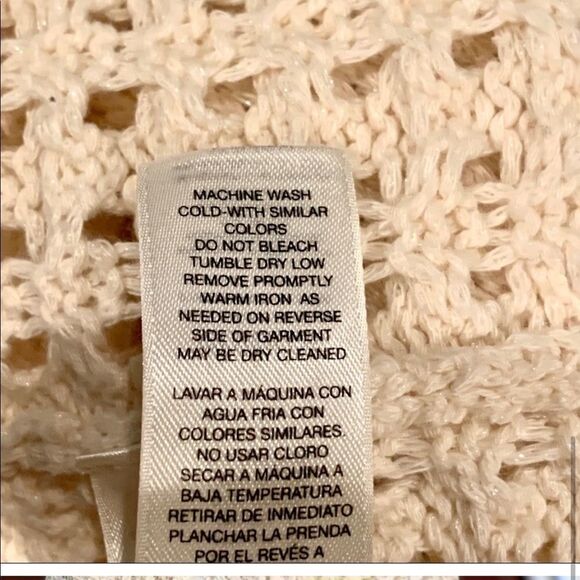 NEW Chico’s Cream Open front Cardigan Sweater with lace back Women’s Sz 12 - Picture 7 of 8